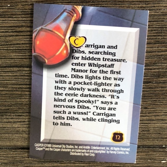 Fleer 1995 Casper trading card: Is Any Body Home?! #12 - Picture 2 of 2